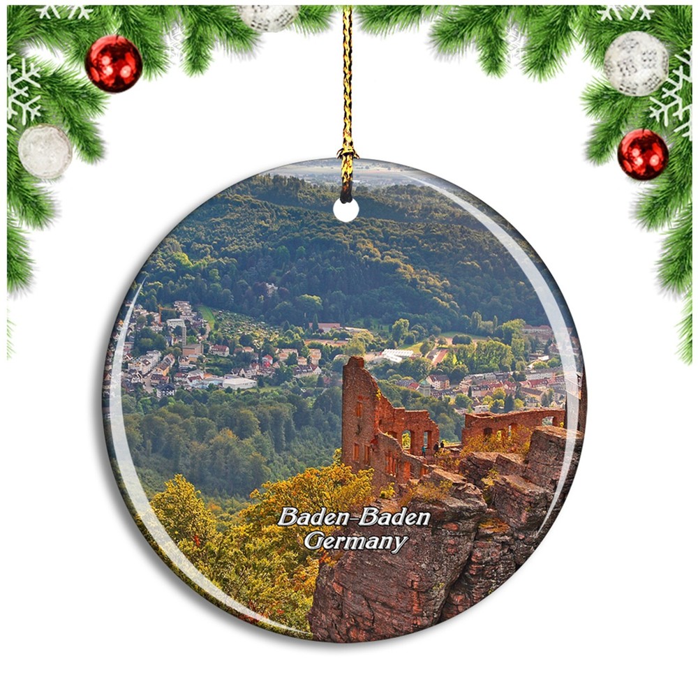 Baden-Baden Hohenbaden Castle Germany Christmas ornament city travel souvenir