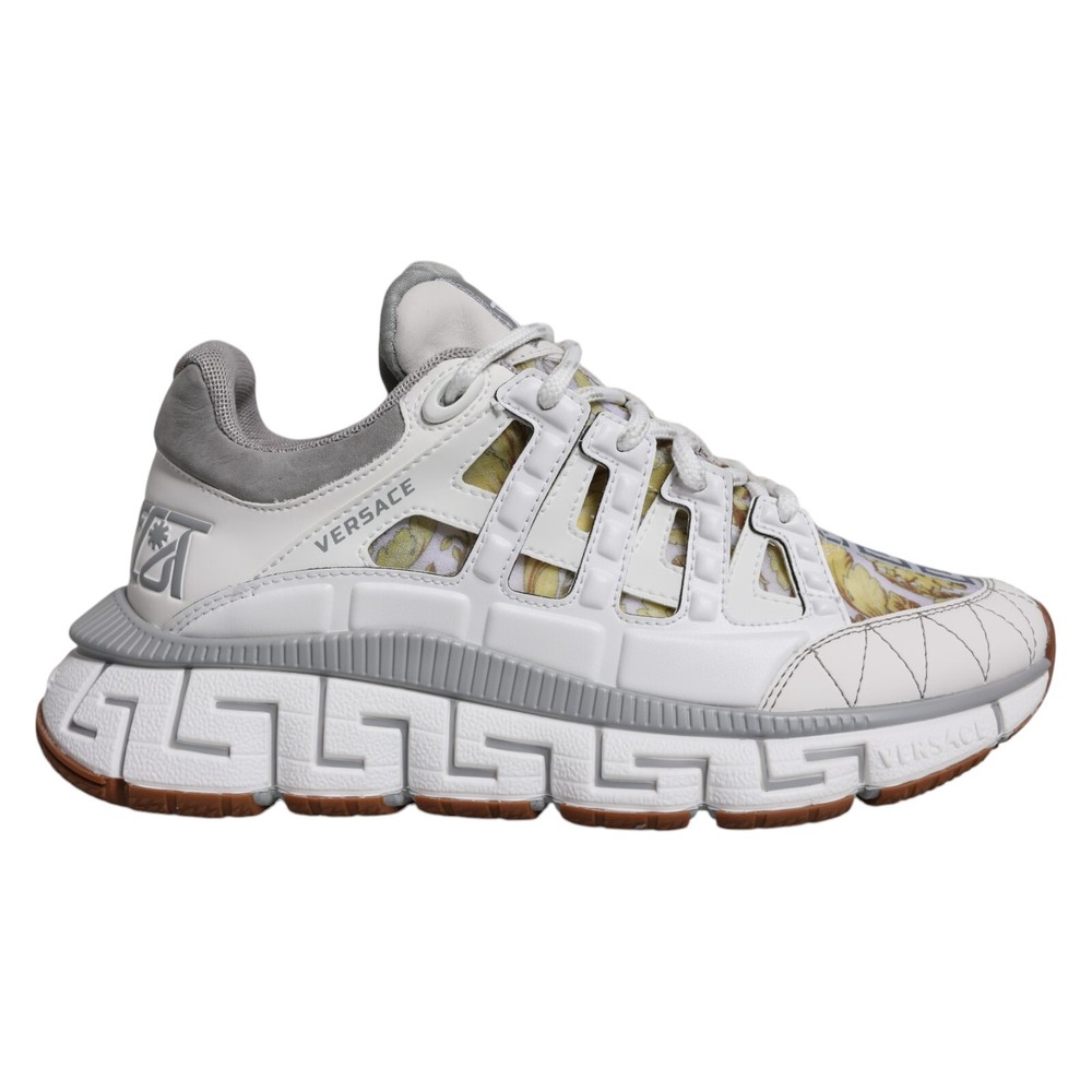 VERSACE White Trigreca Barocco Low Top Sneakers EU37 US4 1110 USD