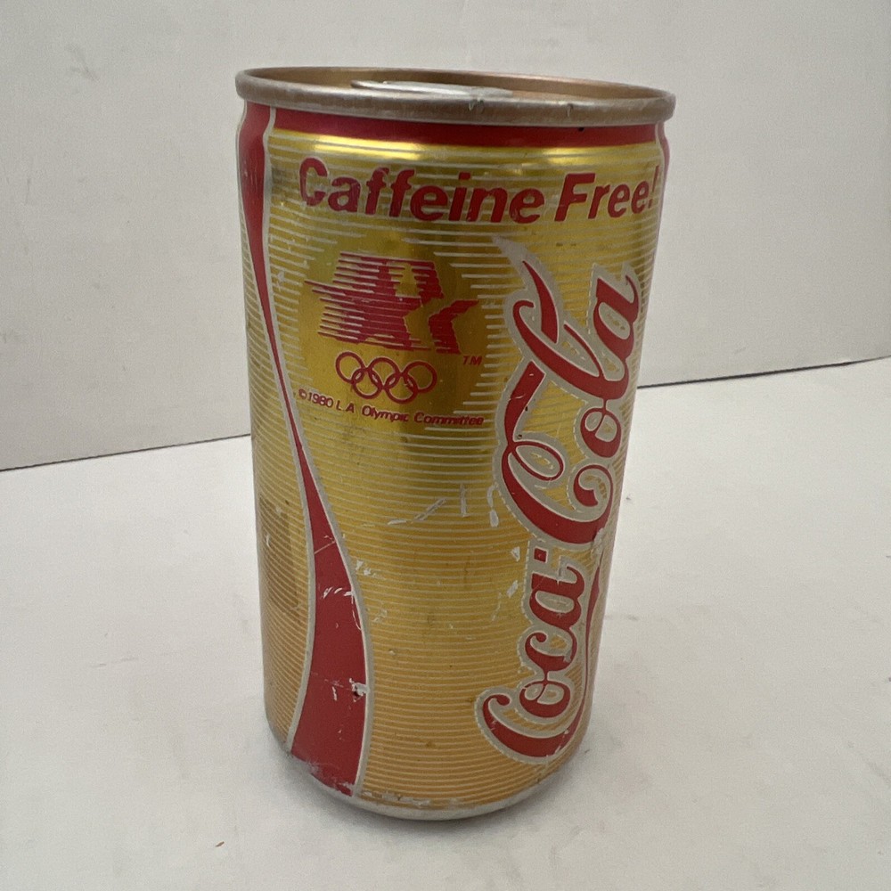 VTG Caffeine Free Coca Cola Coke Soda Can 1980 L.A. Olympic Committee Unopened