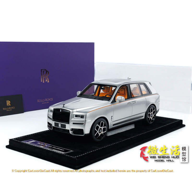 Resin HH 1:18 Scale Rolls-Royce Cullinan Silver Black Badge Car Model Collection
