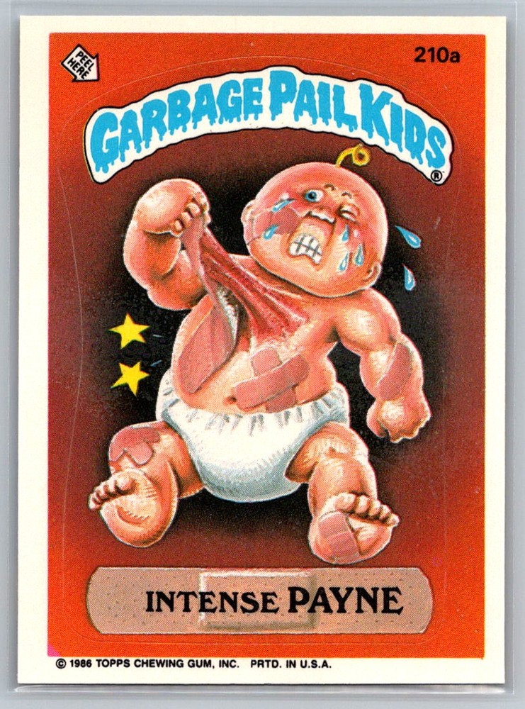 Intense Payne 1986 Topps Garbage Pail Kids Series 6 #210a