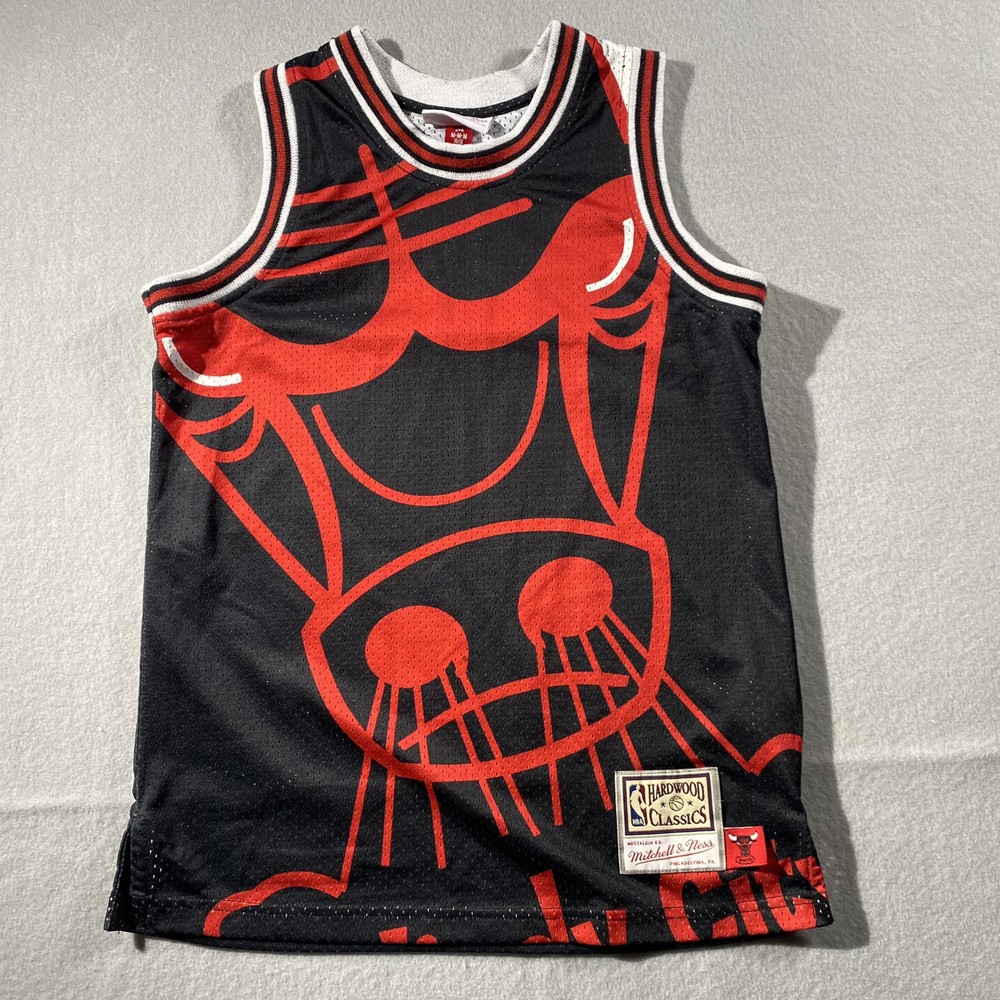 Mens Mitchell & Ness NBA Big Face Jersey Chicago Bulls Youth M 10/12