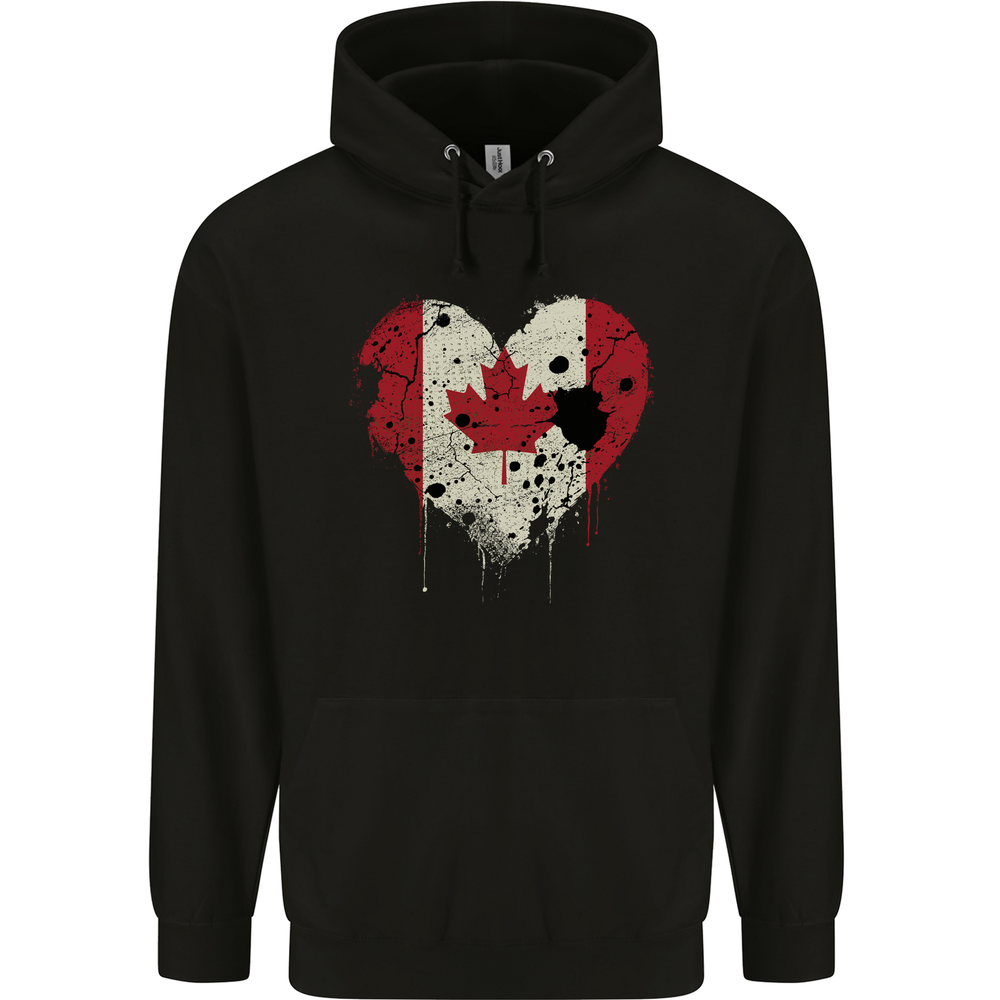 Love Canada Flag Canadian Day Football Mens 80% Cotton Hoodie