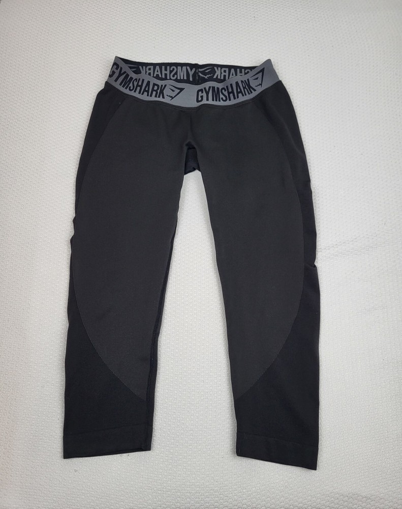 Gymshark Womens Black Seamless Flexx Capri Leggings Medium Athleisure