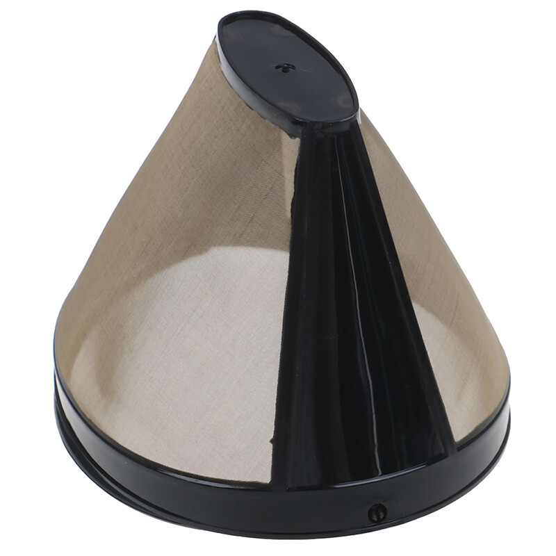 Reusable Gold Tone #4 Cone Coffee Mesh Filter Basket Y*a5