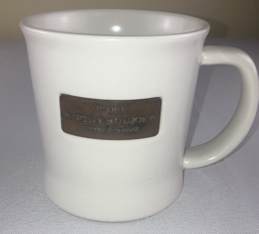 Starbucks Coffee Mug Cup Copper Plate Design 2010 16oz