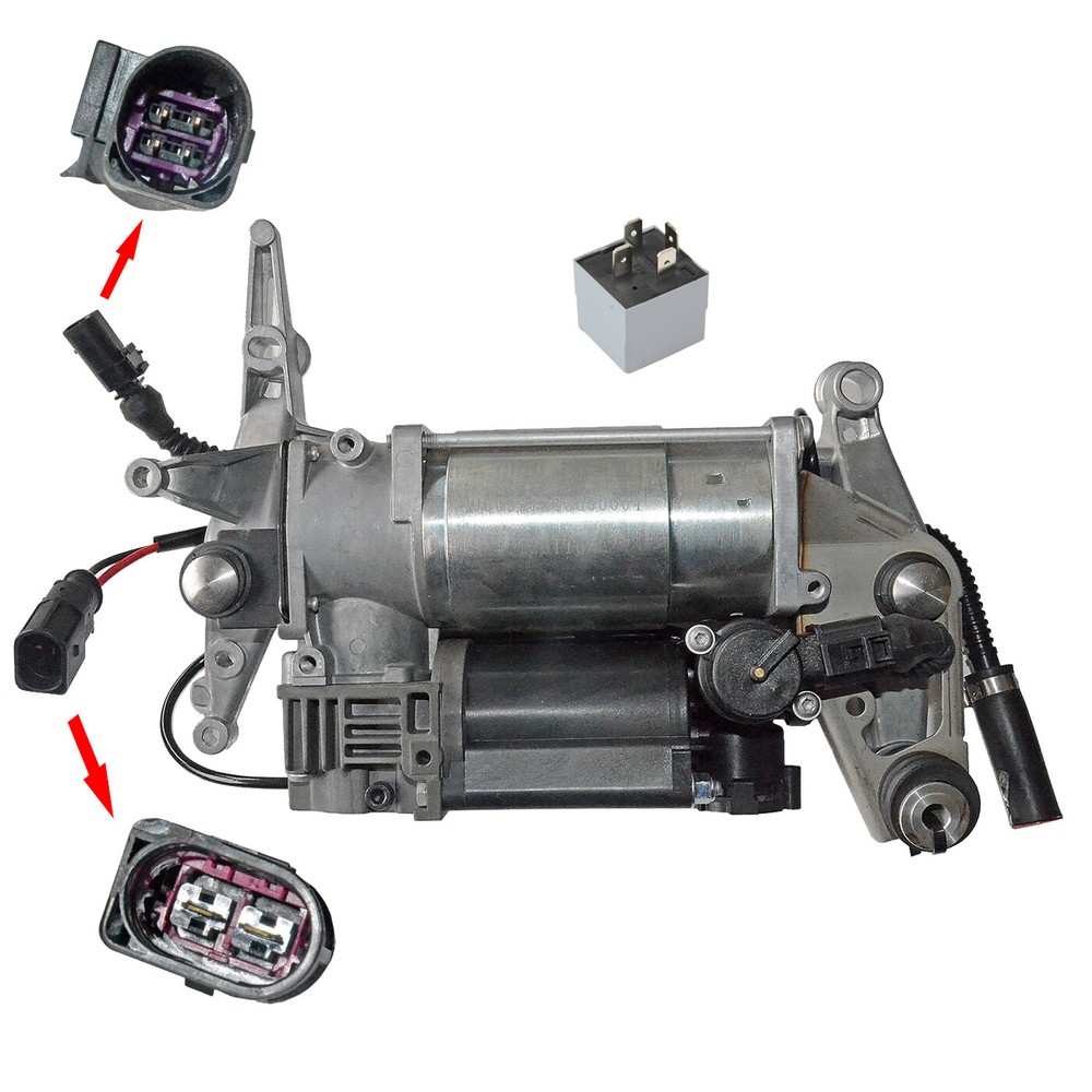 For Audi Q7 4L 2007-15 Air Suspension Compressor & Relay & Solenoid Valve Block