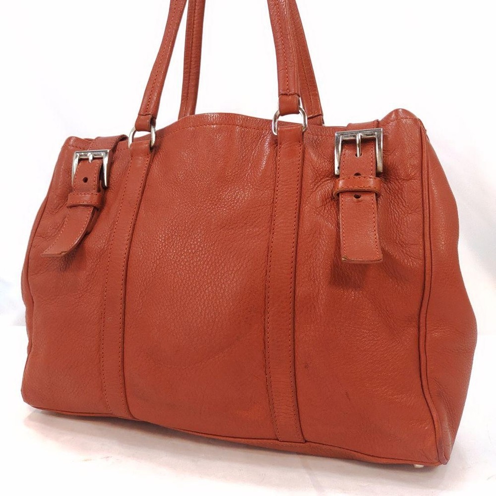 Prada Vittero Dyno Leather Tote in Red with Logo A4 Shoulder Bag Pre-Owned