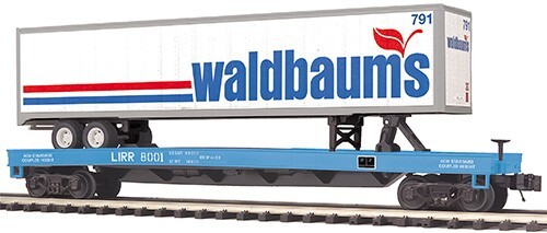 O-Gauge - MTH - Long Island Flatcar w/ 48' Trailer (Waldbaum's) #8001