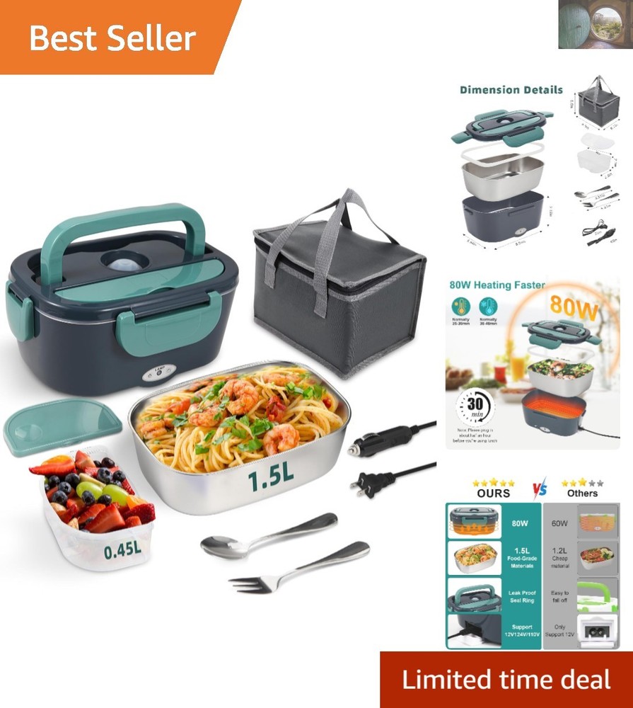 Leakproof Electric Lunch Box with Fast Heating and Stainless Steel for Easy Cleaning