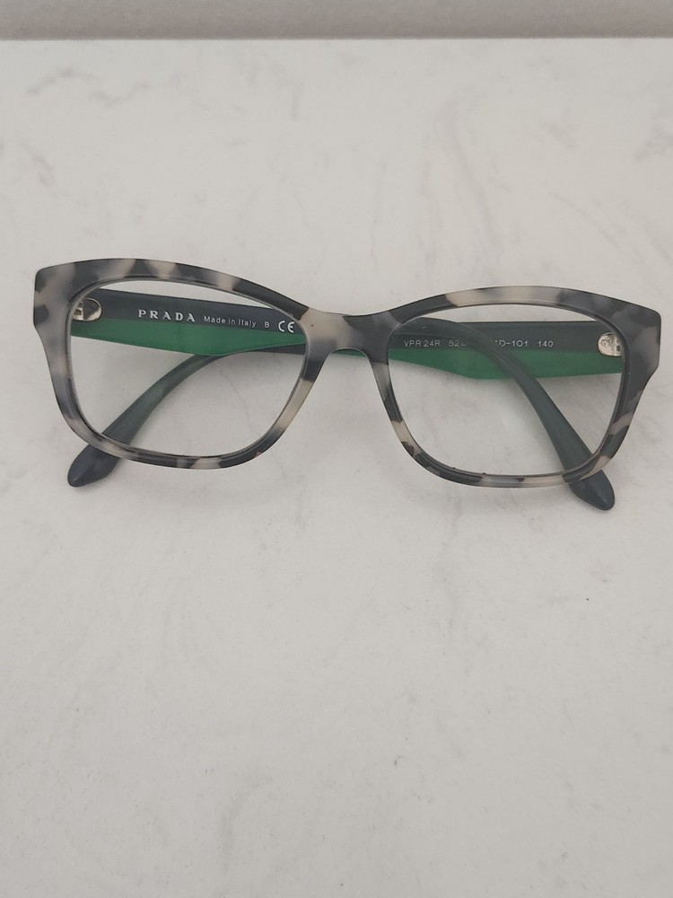 Prada Tortoise Shell Prescription Glasses with Case VPR 24R 52O16 KAD-101 140