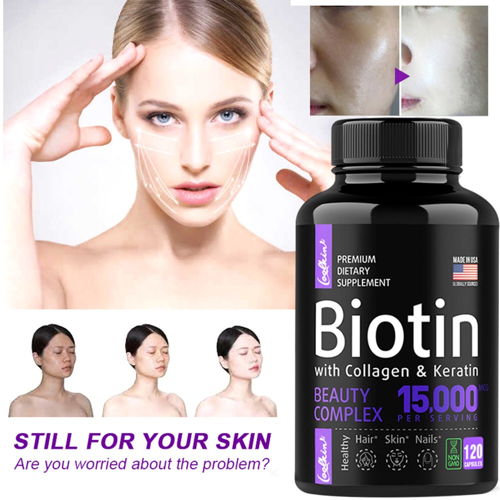 Biotin with Collagen & Keratin - Maximum Strength, Hair Skin and Nail Health