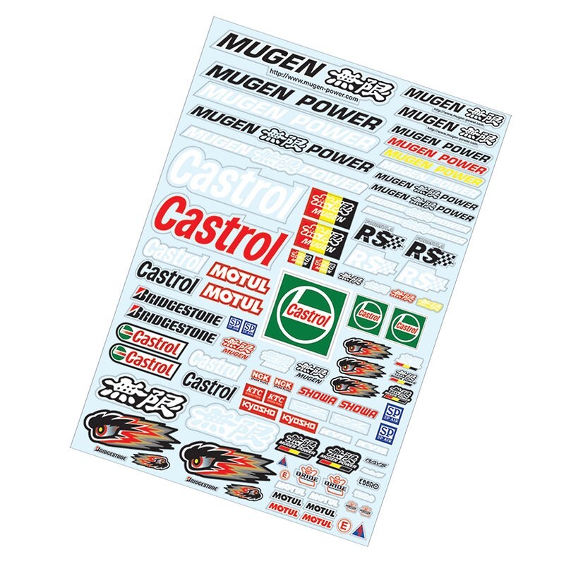 Castrol Sticker Logo Sheet A4 for 1:10 RC Cars Trucks Crawlers Mugen Motul