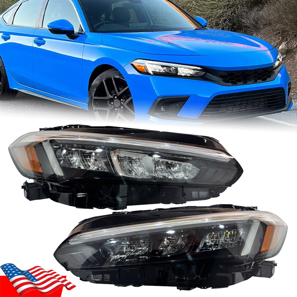 For Honda Civic 2022-2025 Full LED Chrome Headlight Headlamp Assembly Left Right