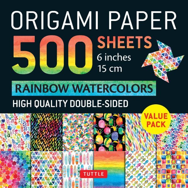 Origami Paper 500 Sheets Rainbow Watercolors 6 in 15 Cm : Tuttle Origami Pape...