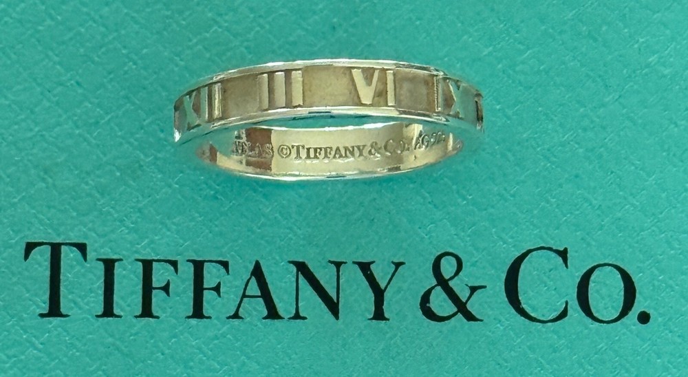 Tiffany & Co.  Atlas Ring Narrow  Sterling Silver 925 Size  9  US