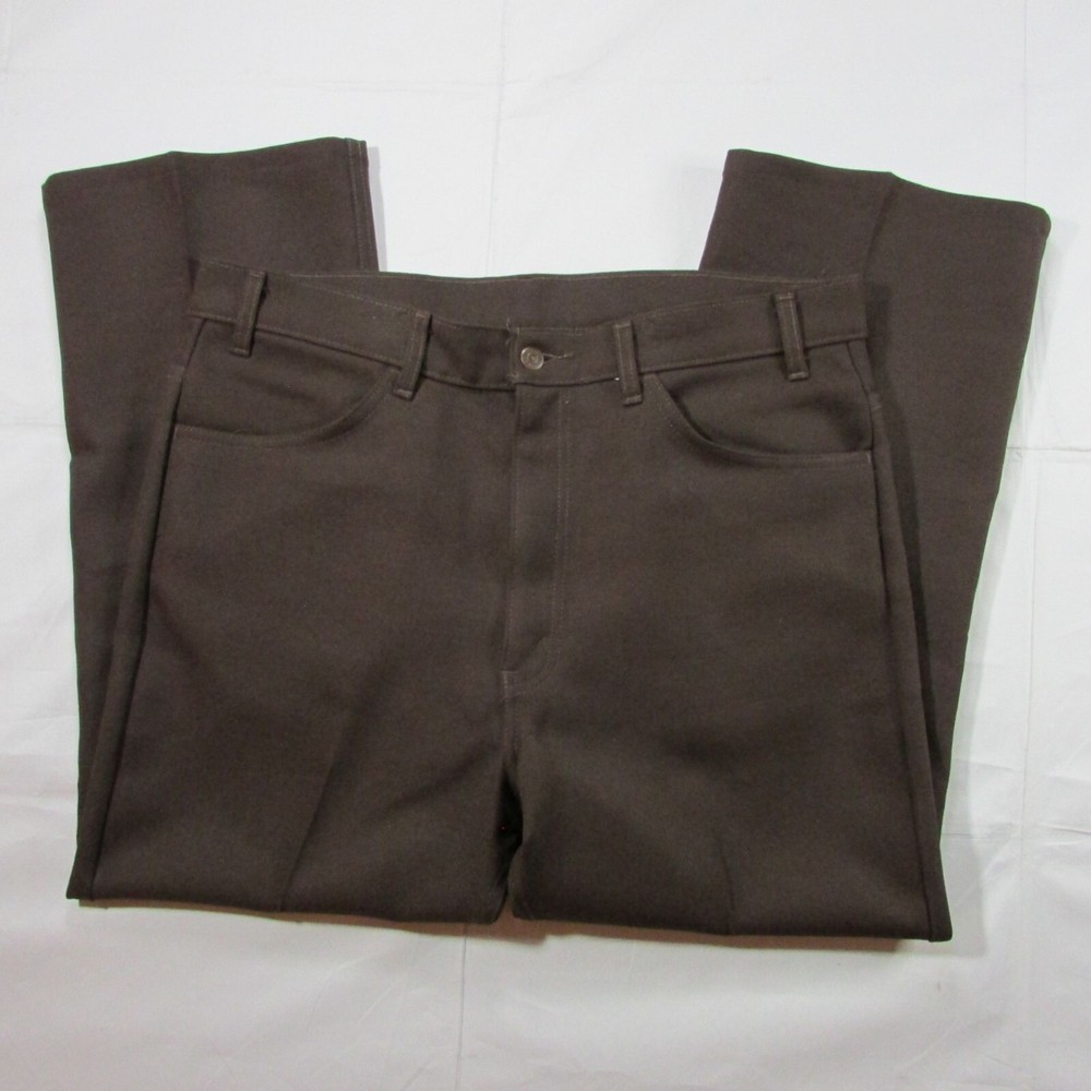 Vintage Levi's Men's 38x30 Dacron Polyester Slacks Pants Trousers Brown