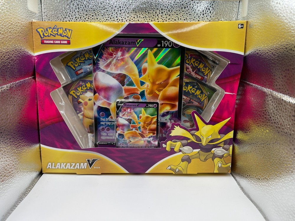 Pokémon Alakazam V Box - Factory Sealed - Includes Alakazam V Promo Card and Boo