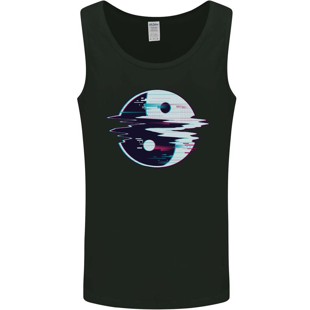Yin Yang Glitch Yoga Meditation SCI-FI MMA Mens Vest Tank Top