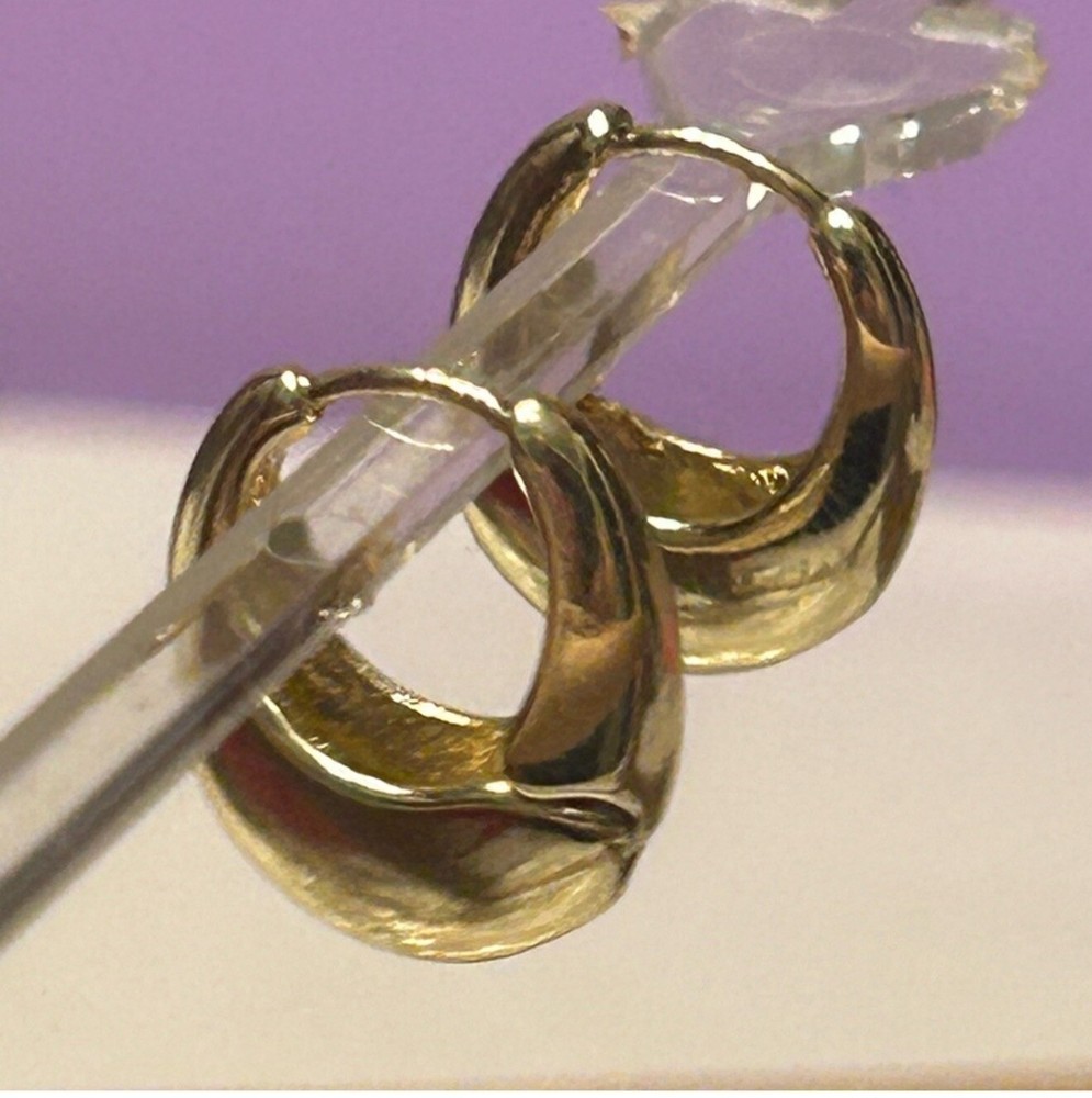 18K Gold Plated Round Hoop Huggie Stud Earrings for Women