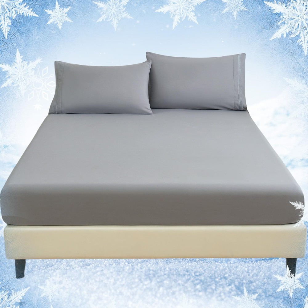 Cooling Fitted Sheet, Arc-Chill Q-Max 0.5 Cool Fiber Fitted Sheet for Hot Sl...