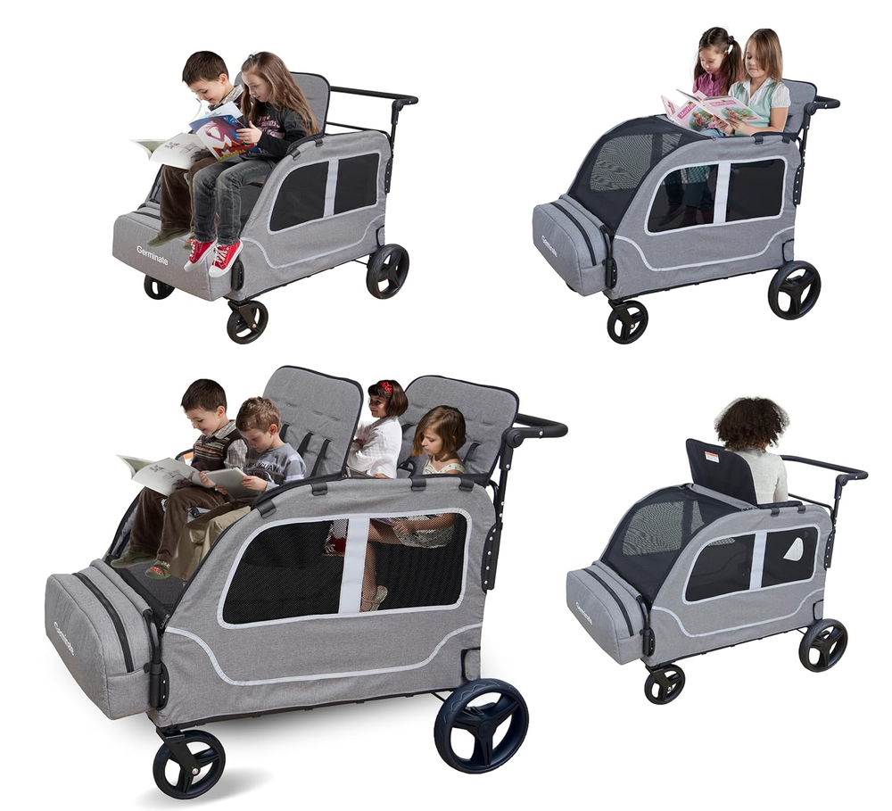 Stroller Wagon Four Seater 1 2 3 4 Year Old Kids Baby Toddler Passenger Travel F