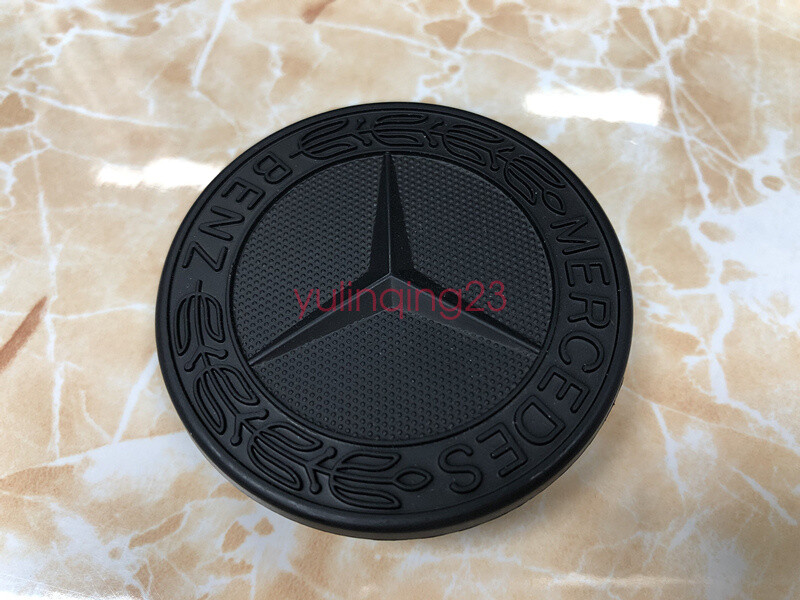 Matte Black Laurel Wreath Hood Badge Emblem for Mercedes C300 C43 C63 Models