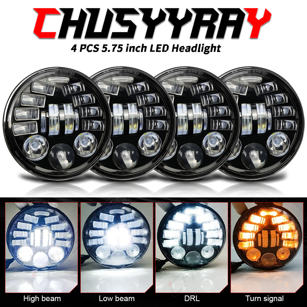 Volvo VHD DOT 5.75 Inch Round LED Headlights Hi-Lo Beam 4-Pack