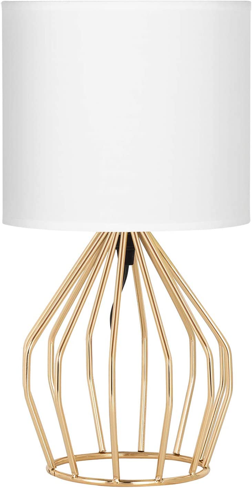 Modern Gold Table Lamp with Linen Shade for Stylish Bedside Lighting