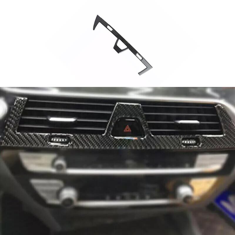 Real Carbon Fiber Air Outlet Vent Cover 2018-22 Central Console For BMW 5 Series