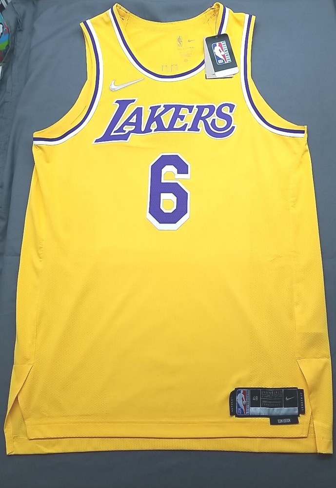 Authentic Nike LeBron James Lakers NBA 75 Jersey Size 48 Los Angeles