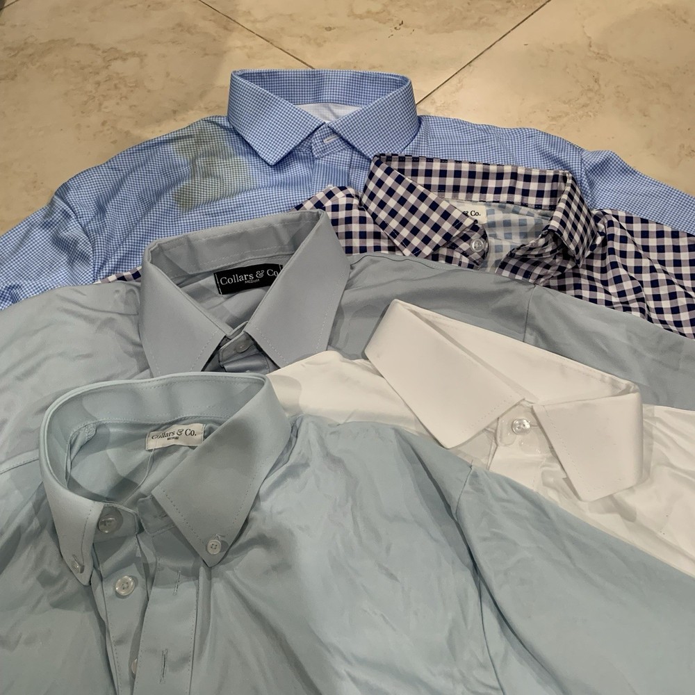 Collars & Co Shirt Mens Size Medium M Lot of 5 Dress Collar Polo