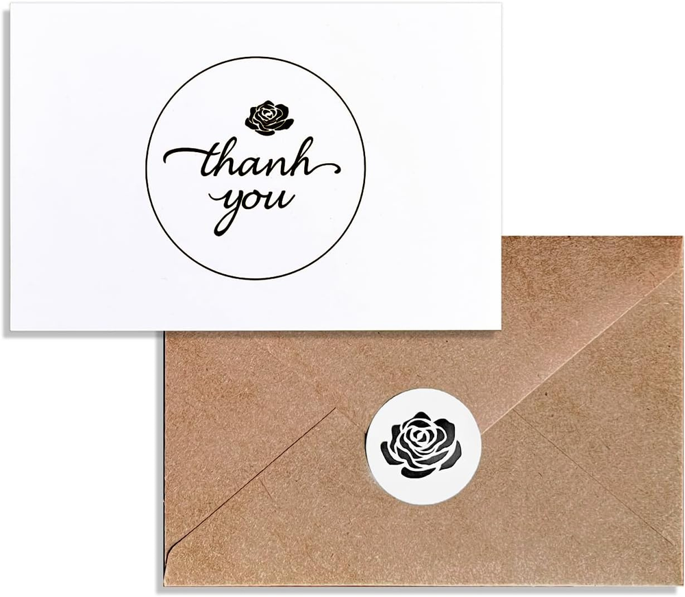 JAXIGRETTINGS Set of 20 Thank You Cards with Envelopes - Blank Note Cards for Sm