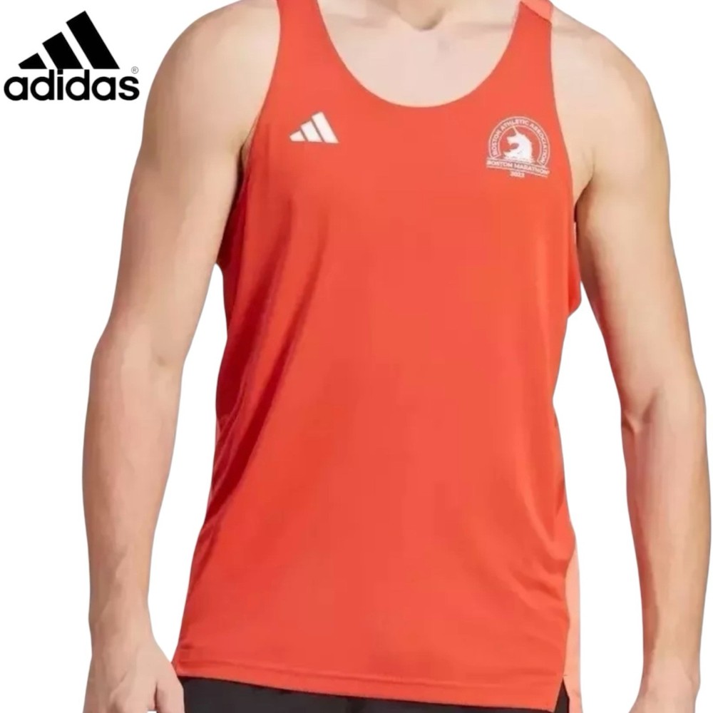 Adidas 2023 Boston Marathon Preloved Red Running Tank for Men GYM HY3260