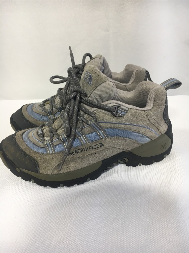North Face X2 Womens Size 6.5 Hiking Shoes Gray Blue Trail Runners