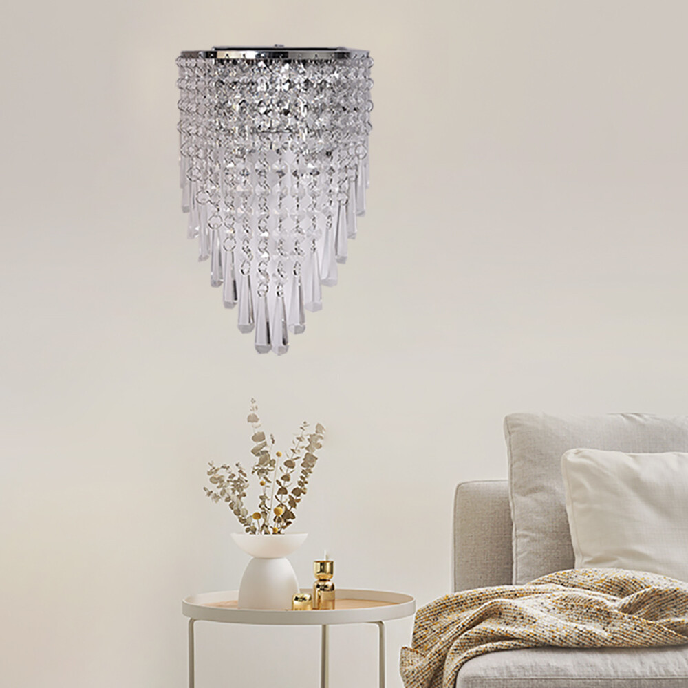 Modern Crystal Wall Lamp Sconce Light Bedroom Hallway Lighting Home Decor E12
