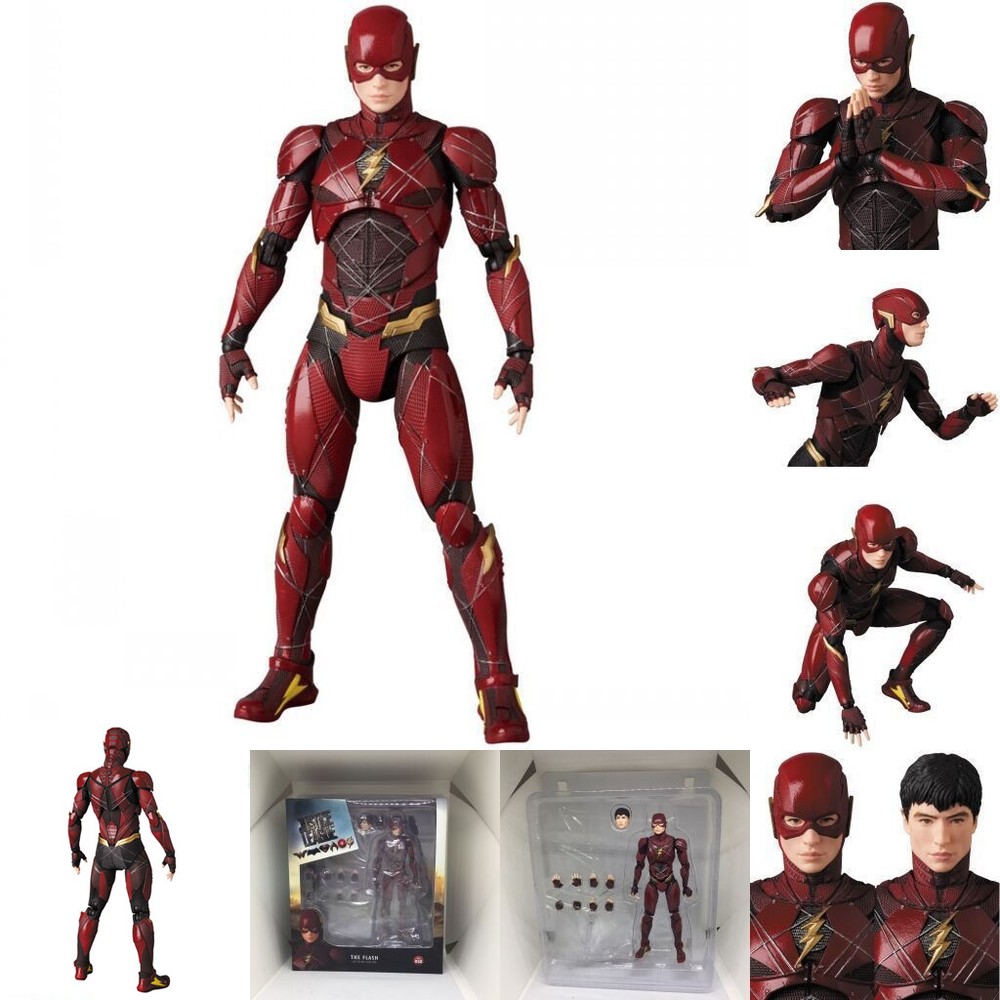 New Mafex 058 DC Comics Justice League The Flash PVC Action Figure Toy Box Set