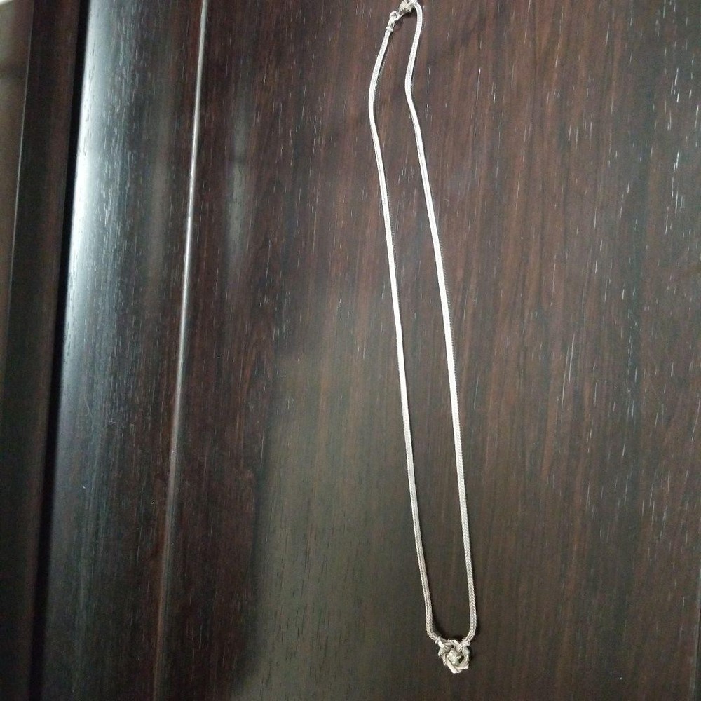 Dior Silver Chain Necklace with Crystal Diamonds and Branded Box