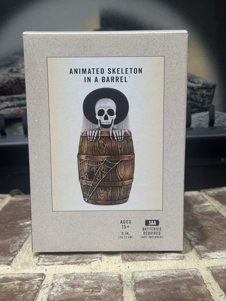 Cracker Barrel Animated Skeleton in Barrel Farts and Jokes Motion Activated New in Box