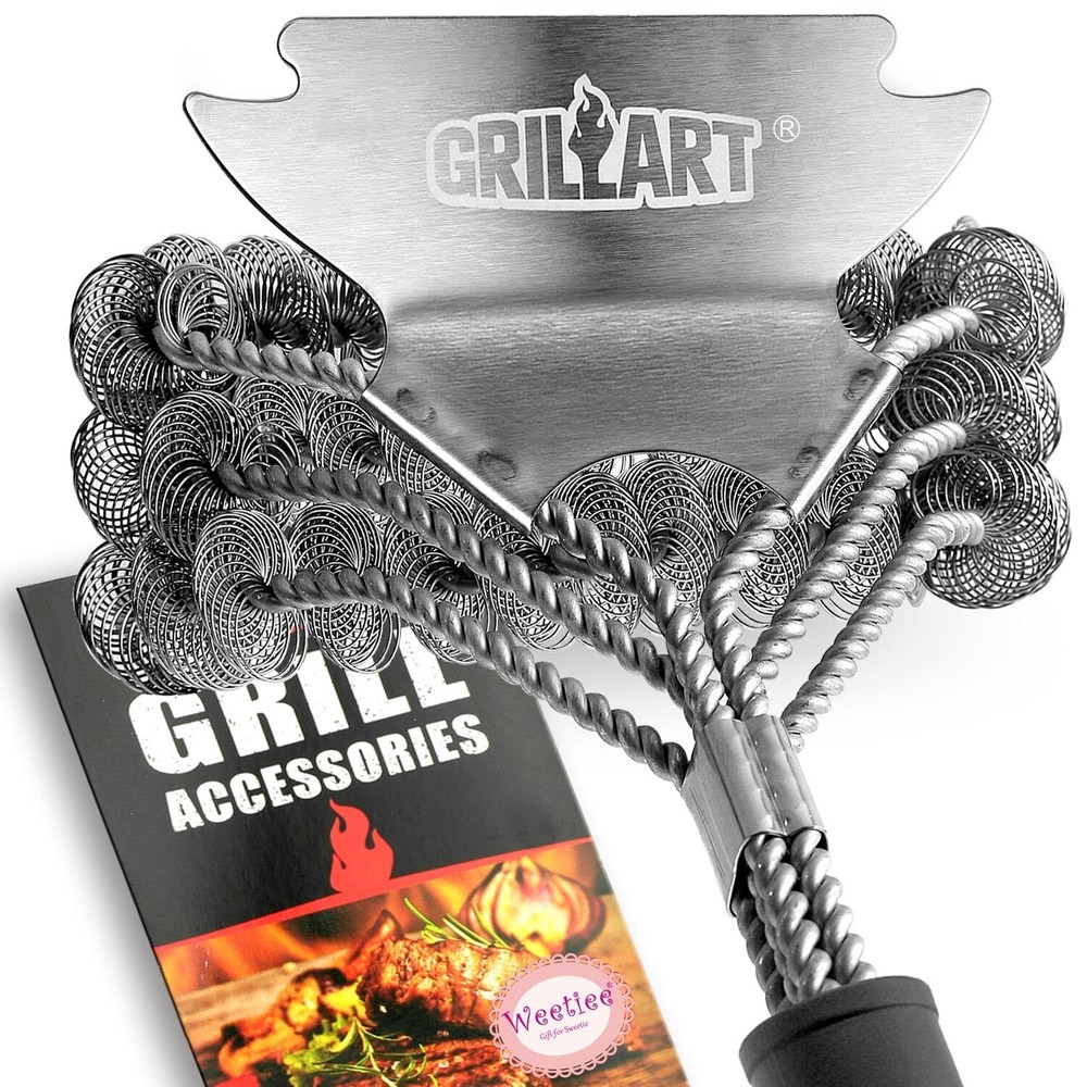 GRILLART Bristle-Free BBQ Grill Brush and Scraper – Safe Grill Cleaning Tool