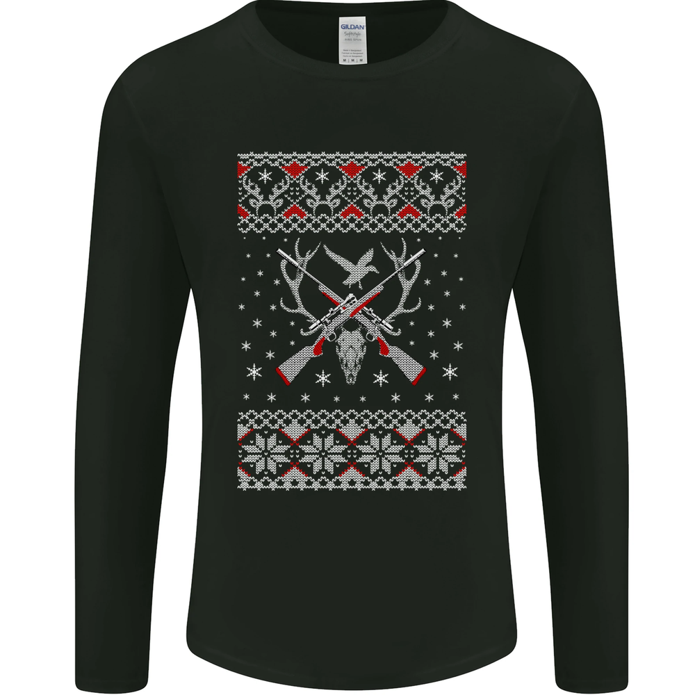 Huntsmath Christmas Hunting Funny Xmas Mens Long Sleeve T-Shirt