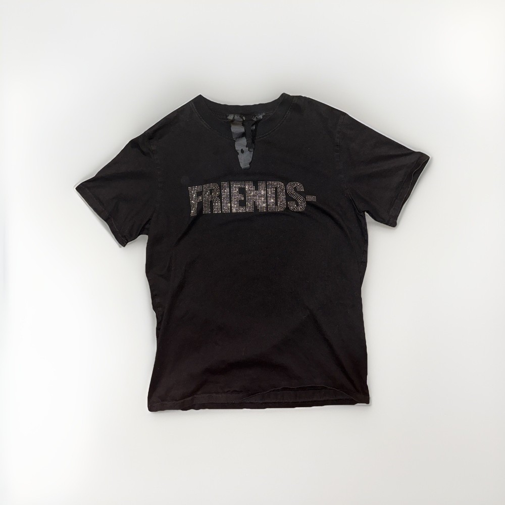 VLONE Swarovski Friends Rhinestone Size L Black T-shirt Made In USA