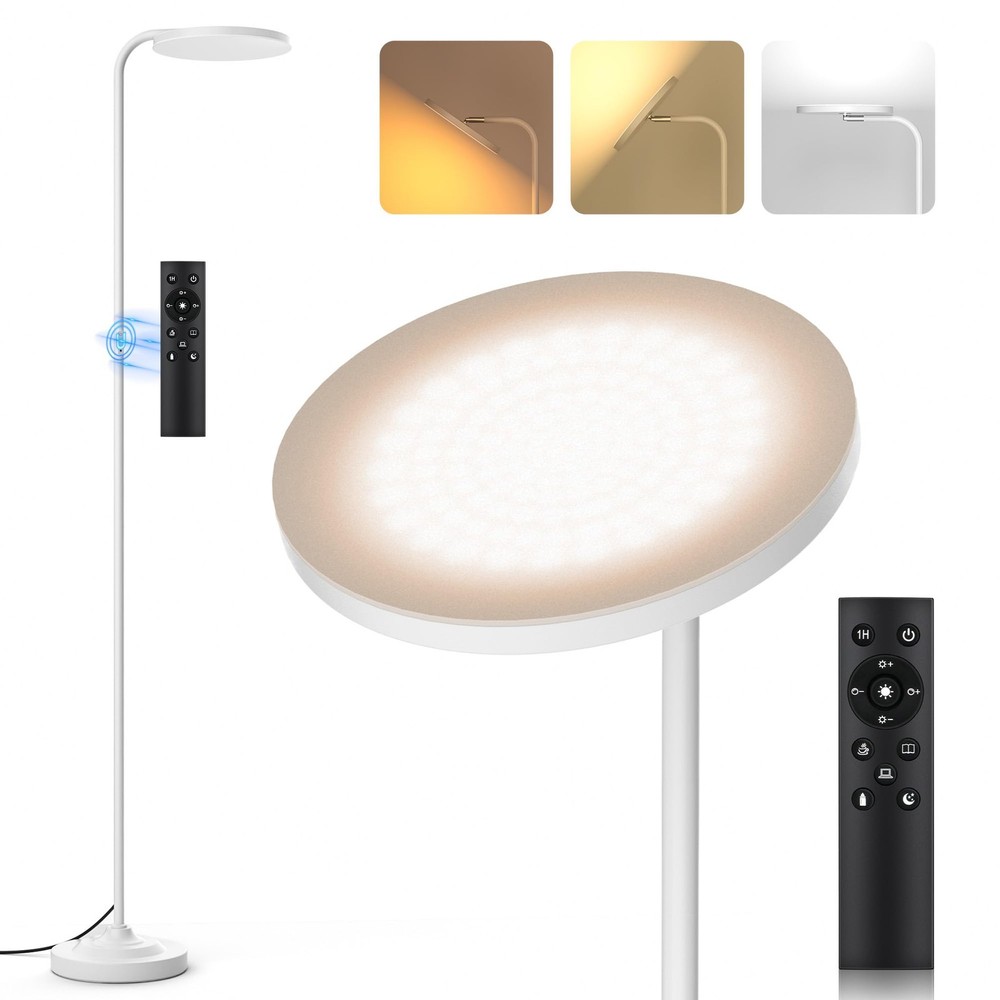36W Bright LED Floor Lamp Modern Dimmable Standing Light with Stepless Adjustable Torchiere Design
