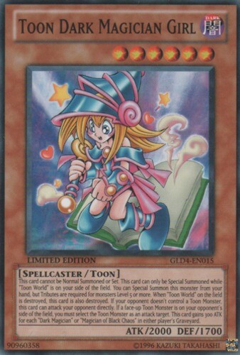 Toon Dark Magician Girl - GLD4-EN015 - Common - Limited Edition x1 - Lightly Pla