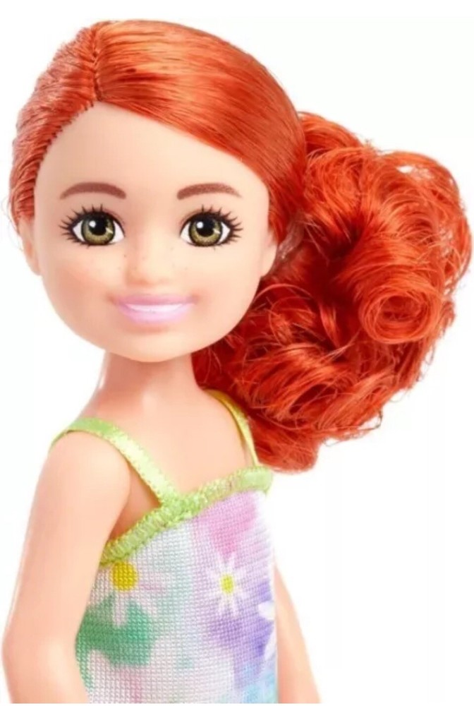 Barbie Chelsea Doll Red Hair Floral Dress HNY56 - Barbie Club Chelsea Doll