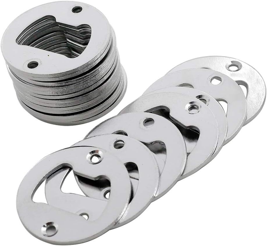 20PCS 40mm Wall Mounted Round Bottle Opener with Screws for Home Kitchen Bar Cabinets Easy Installation Durable Design