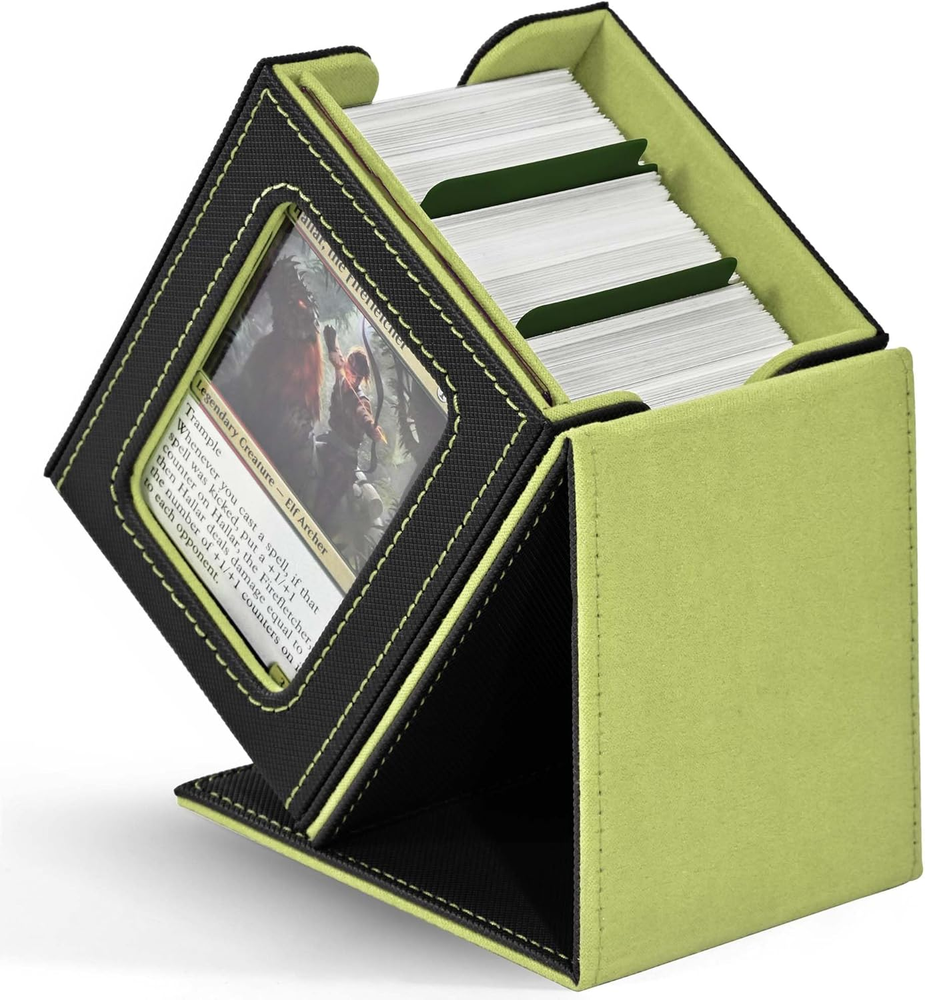 MTG Deck Box with Commander Window Display, Trading Card Storage Box Holds 100 D