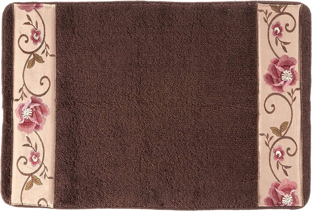 Larrisa Floral Bathroom Rug Luxury Bath Rug Washable Contemporary Decor Beaut...