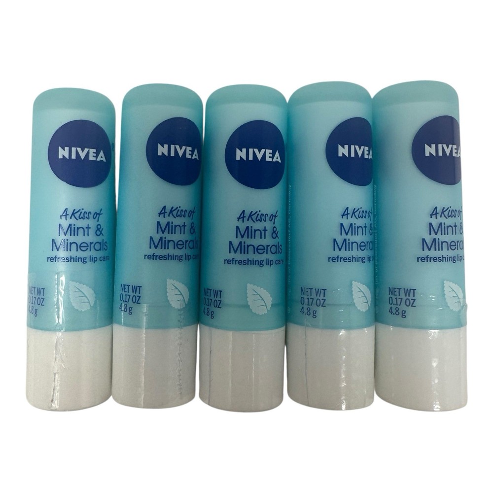 5 Nivea Mint & Minerals Lip Balms 0.17 oz - Discontinued No Cards