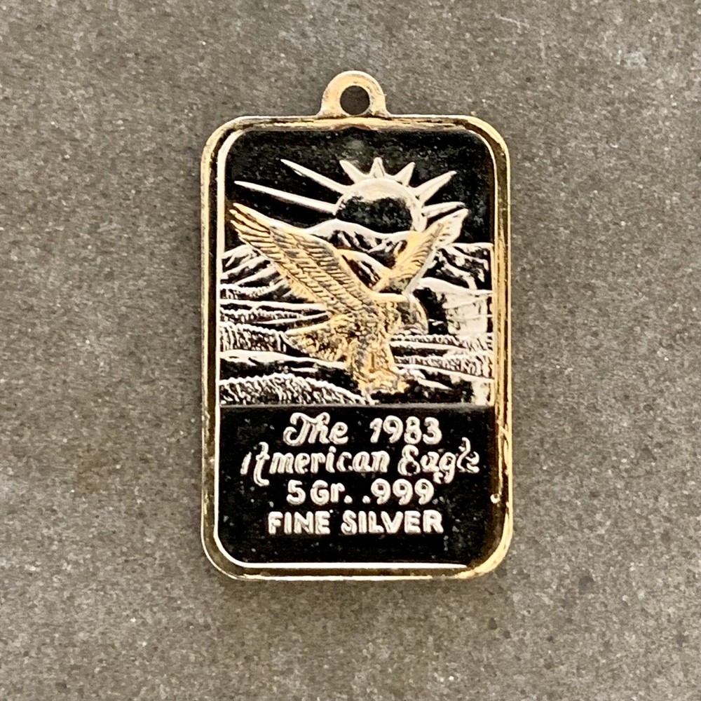 The 1983 American Eagle 5 Gram .999 Fine Silver Bar / Pendant Serial #51365